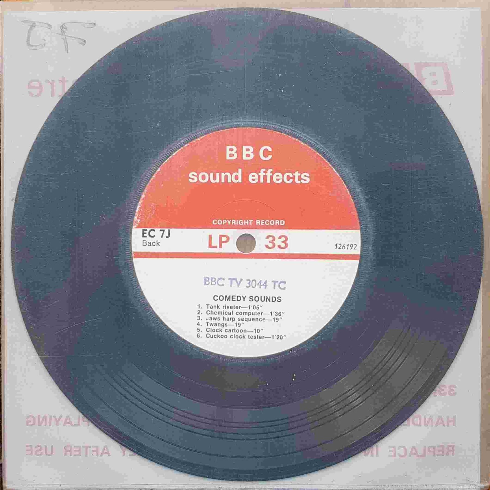 Picture of EC 7J Comedy sounds by artist Not registered from the BBC records and Tapes library